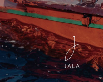 photo of water and boat with JALA Fish logo